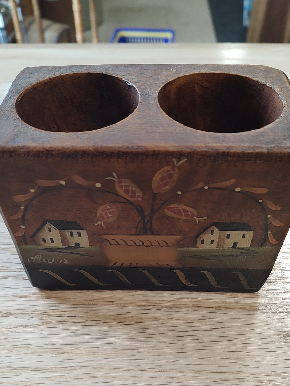 Sugar Mold Hand-Painted Wooden Double